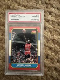 1986 Fleer #57 Michael Jordan RC PSA 8