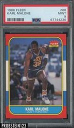 1986 Fleer Basketball #68 Karl Malone RC PSA 9