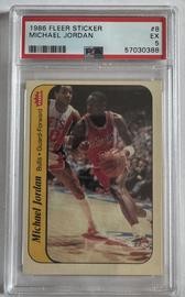 1986 Fleer Sticker #8 Michael Jordan PSA 5