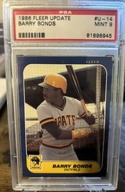 1986 Fleer Update Barry Bonds RC #U-14 (PSA 9)