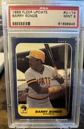 1986 Fleer Update Barry Bonds RC #U-14 (PSA 9)