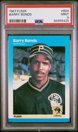 1987 Fleer #604 Barry Bonds Rookie PSA 9