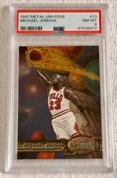1997 Metal Universe #23 Michael Jordan PSA 8