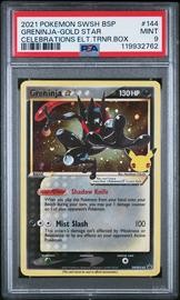2021 Pokemon SWSH Black Star Promo #144 Greninja-Gold Star PSA 9