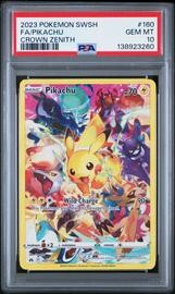 2023 Pokemon Sword & Shield Crown Zenith #160 Full Art/Pikachu PSA 10