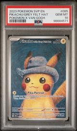 2023 Pokemon x Van Gogh Pikachu with Grey Felt Hat #085 PSA 10