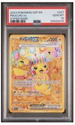 2024 Pokemon Surging Sparks #247 Pikachu ex Hyper Rare PSA 10
