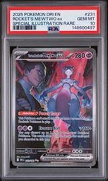 2025 Pokemon Destined Rivals #231 Team Rocket's Mewtwo EX PSA 10