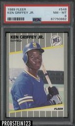 548 1989 Ken Griffey Jr Seattle Mariners Hof 8 (Fleer)