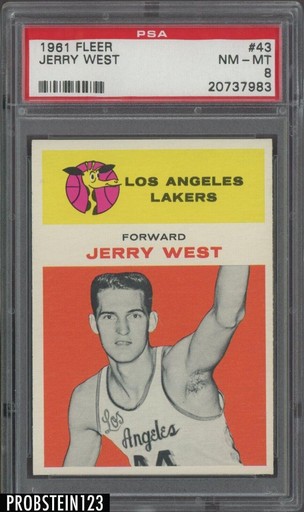 1961 Fleer Jerry West RC #43 (PSA 8)